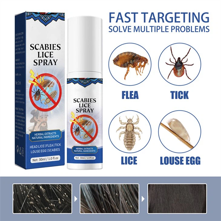 Head Lice Flea Tick Louse Egg Removing Treatment Spray